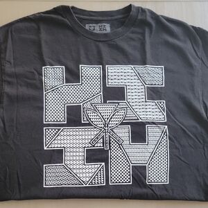 Black Graphic T-Shirt with White Design